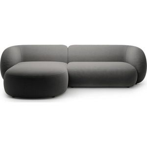 Tmavě šedá sametová rohová pohovka (levý roh/s lenoškou) Kate – Micadoni obraz