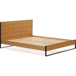 Dvoulůžková postel s roštem v přírodní barvě 160x200 cm Taiana – Kave Home obraz