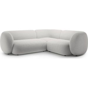 Světle šedá sametová rohová pohovka (pravý roh/do L) Kate – Micadoni obraz