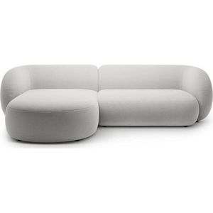 Světle šedá sametová rohová pohovka (levý roh/s lenoškou) Kate – Micadoni obraz