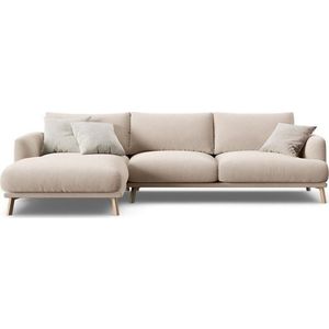 Béžová sametová rohová pohovka (levý roh/s lenoškou) Naomi – Micadoni obraz