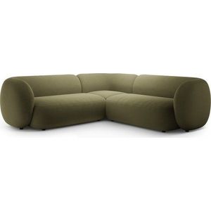 Zelená sametová rohová pohovka Kate – Micadoni obraz