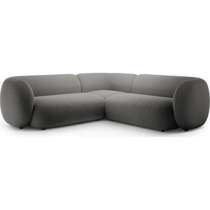 Tmavě šedá sametová rohová pohovka Kate – Micadoni obraz