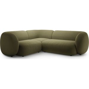 Zelená sametová rohová pohovka (levý roh/do L) Kate – Micadoni obraz