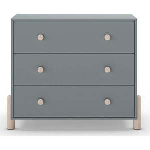 Dětská komoda šedozelená z borovicového dřeva 90x80x40 cm Enola – Marckeric obraz