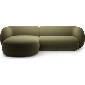 Zelená sametová rohová pohovka (levý roh/s lenoškou) Kate – Micadoni obraz