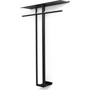 Černý ocelový nástěnný věšák s poličkou 100 cm Luno Large – Spinder Design obraz