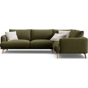 Zelená sametová rohová pohovka (pravý roh/do L) Naomi – Micadoni obraz