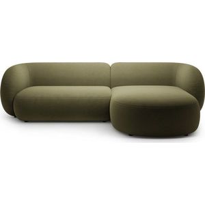 Zelená sametová rohová pohovka (pravý roh/s lenoškou) Kate – Micadoni obraz