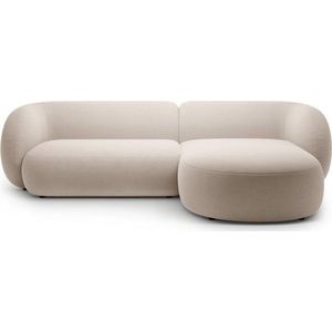 Béžová sametová rohová pohovka (pravý roh/s lenoškou) Kate – Micadoni obraz