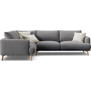 Šedá sametová rohová pohovka (levý roh/do L) Naomi – Micadoni obraz