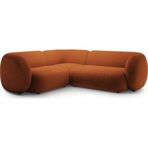 Sametová rohová pohovka v terakotové barvě (levý roh/do L) Kate – Micadoni obraz