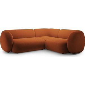 Sametová rohová pohovka v terakotové barvě (pravý roh/do L) Kate – Micadoni obraz