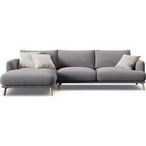 Šedá sametová rohová pohovka (levý roh/s lenoškou) Naomi – Micadoni obraz