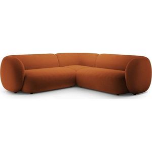Sametová rohová pohovka v terakotové barvě Kate – Micadoni obraz