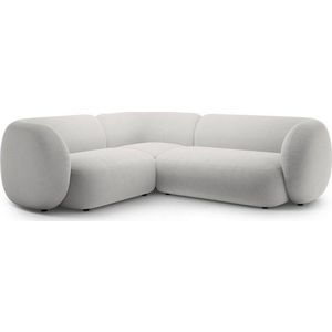 Světle šedá sametová rohová pohovka (levý roh/do L) Kate – Micadoni obraz