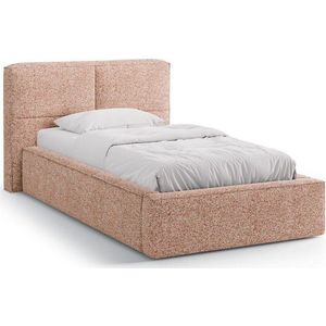 Zelenomodrá čalouněná jednolůžková postel s úložným prostorem s roštem 90x200 cm Darren – Micadoni obraz