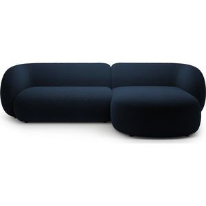 Modrá sametová rohová pohovka (pravý roh/s lenoškou) Kate – Micadoni obraz