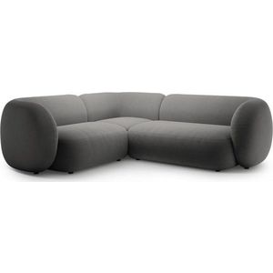 Tmavě šedá sametová rohová pohovka (levý roh/do L) Kate – Micadoni obraz