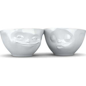 Sada 2 bílých zamilovaných misek z porcelánu 58products, objem 200 ml obraz