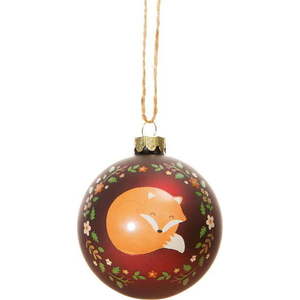 Skleněná ručně vyrobená vánoční koule ø 8 cm Woodland Fox – Sass & Belle obraz