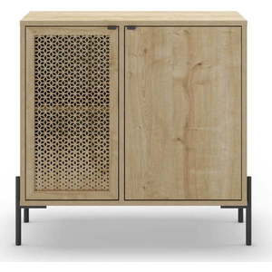 Nízká komoda v dekoru dubu v přírodní barvě 80x80 cm Inca – Marckeric obraz