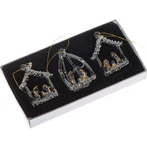 Skleněné vánoční ozdoby v sadě 3 ks 8, 5 cm Betlehem – Dakls obraz