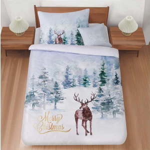 Světle modré 3dílné povlečení na jednolůžko 140x200 cm Peaceful Winter – My House obraz