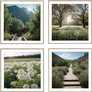 Obrazy v sadě 4 ks 30x30 cm Sunrise Hike obraz