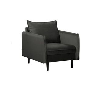 Tmavě šedé sametové křeslo Juli – Ropez obraz