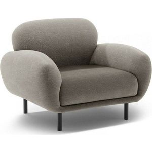 Šedé křeslo z textilie bouclé Poppy – Micadoni obraz