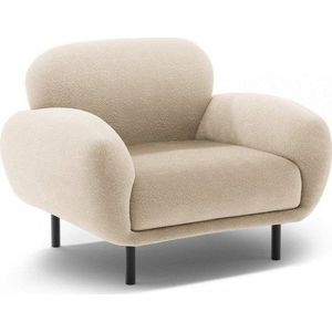 Béžové křeslo z textilie bouclé Poppy – Micadoni obraz