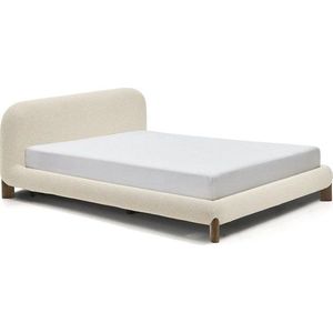 Béžová čalouněná dvoulůžková postel bez roštu 160x200 cm Odina – Kave Home obraz