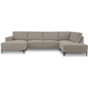 Světle hnědá žinylková rohová pohovka (pravý roh/do "U") Fabian – Scandic obraz