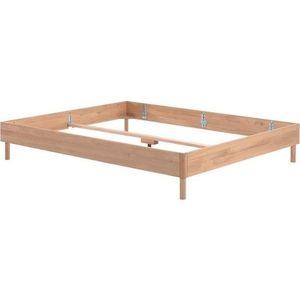 Dvoulůžková postel z dubového dřeva bez čela bez roštu 160x200 cm v přírodní barvě Forrest – Vipack obraz