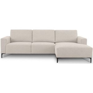 Béžová žinylková rohová pohovka (pravý roh/s lenoškou) Fabian – Scandic obraz