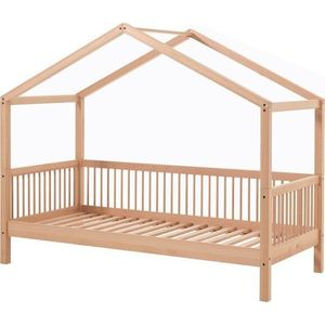 Domečková dětská postel z bukového dřeva s roštem 90x200 cm v přírodní barvě Forrest – Vipack obraz