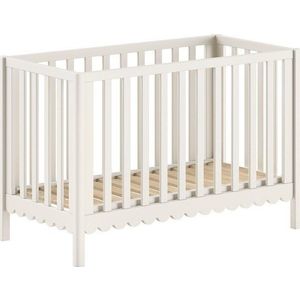 Béžová postýlka z borovicového dřeva s nastavitelnou výškou 60x120 cm Swingo – Vipack obraz