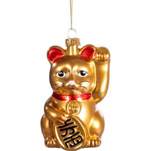 Skleněná ručně vyrobená vánoční ozdoba 11 cm Lucky Cat – Sass & Belle obraz
