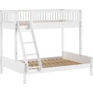 Bílá patrová dětská postel z bukového dřeva s roštem 140x200/90x200 cm Forrest – Vipack obraz