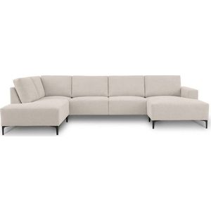 Béžová žinylková rohová pohovka (levý roh/do "U") Fabian – Scandic obraz