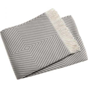 Světle šedý pléd s podílem bavlny Euromant Tebas, 140 x 180 cm obraz