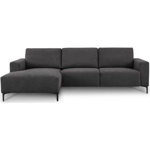 Antracitová žinylková rohová pohovka (levý roh/s lenoškou) Fabian – Scandic obraz