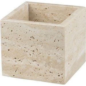 Béžový kamenný koupelnový organizér na vatové tampony Travertine – Mette Ditmer Denmark obraz