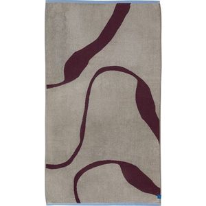 Vínová/šedobéžová froté osuška z bio bavlny 70x133 cm Nova Arte – Mette Ditmer Denmark obraz