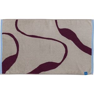 Vínová/šedobéžová koupelnová předložka do sprchy z bio bavlny 50x80 cm Nova Arte – Mette Ditmer Denmark obraz