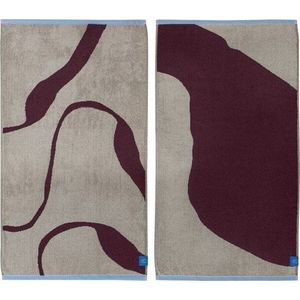 Vínové/šedobéžové froté ručníky v sadě 2 ks z bio bavlny 40x55 cm Nova Arte – Mette Ditmer Denmark obraz