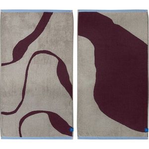 Vínové/šedobéžové froté ručníky v sadě 2 ks z bio bavlny 50x90 cm Nova Arte – Mette Ditmer Denmark obraz