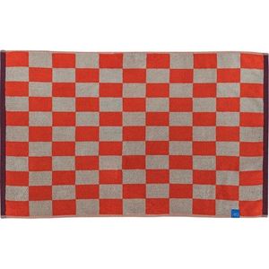 Oranžová/béžová koupelnová předložka do sprchy z bio bavlny 50x80 cm Retro – Mette Ditmer Denmark obraz