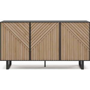 Komoda v dekoru dubu v černo-přírodní barvě 151x80x40 cm Alana – Marckeric obraz